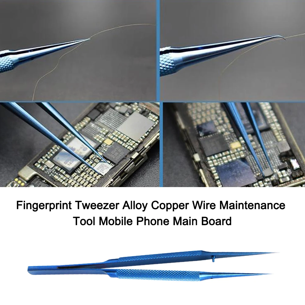 

Straight Fingerprint Tweezer Household Alloy Main Board Accurate Maintenance Tool Copper Wire Mobile Phone Repairing Pointed