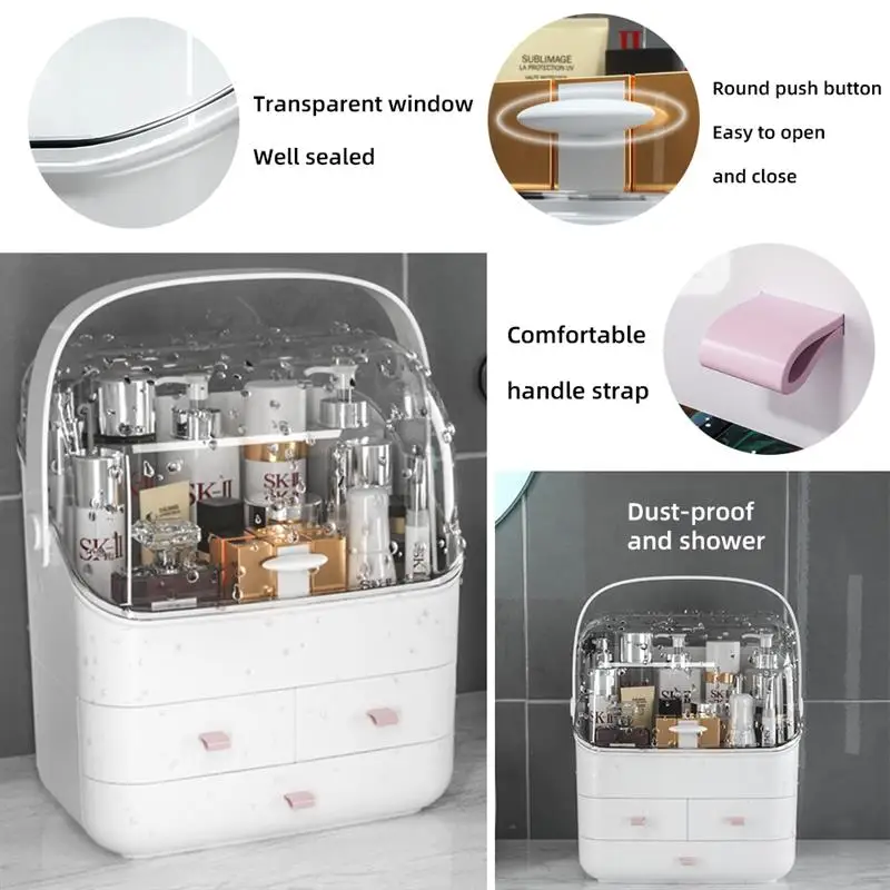 

Makeup Organizer Dustproof Cosmetic Organizer Box Makeup Case Jewelry Box Storage For Makeup Container Display Stand