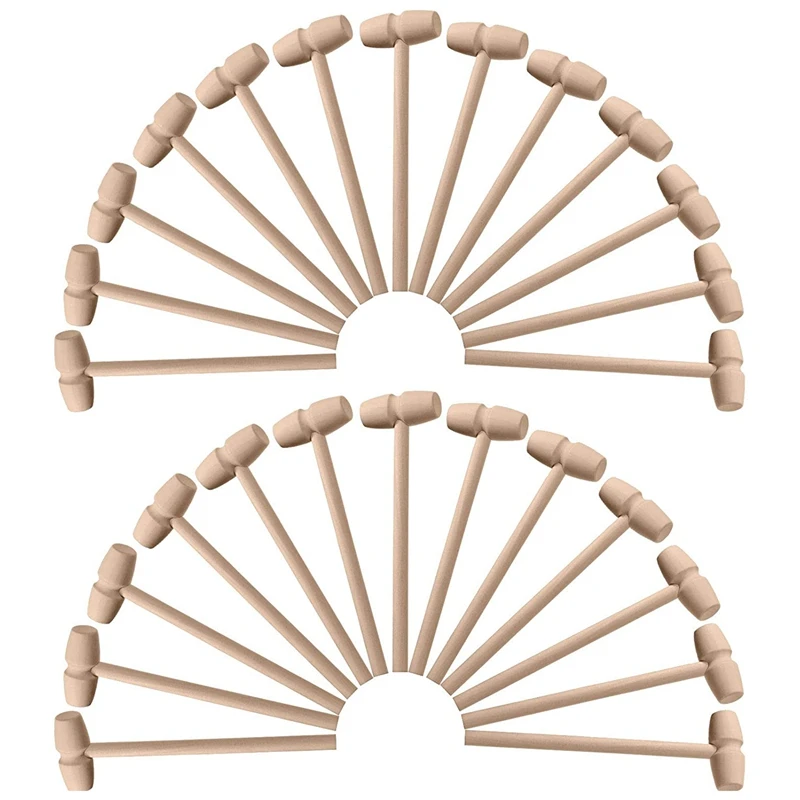 

36 Pieces Wooden Crab Lobster Mallets Seafood Shellfish Crab Wood Hammers Mini Solid Wooden Natural Mallets Seafood Tool