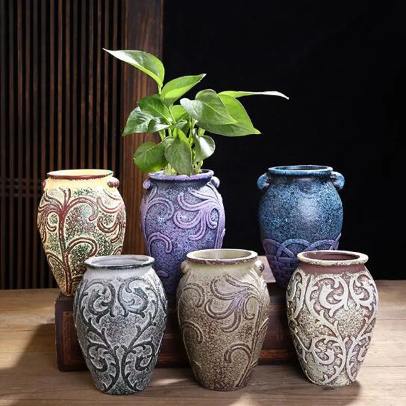 Креативный ретро цветочный горшок ваза керамические изделия бонсай плантатор