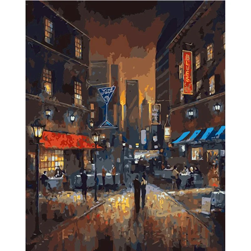 

Unframe DIY Coloring By Numbers Landscape Kits Handpainted Gift Oil Painting By Numbers City Drawing On Canvas Home Decoration