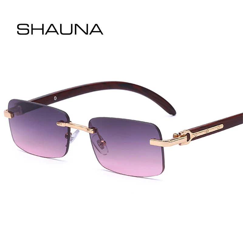 

SHAUNA Ретро небольшая прямоугольная женские солнцезащитные очки модные оправы прозрачный океан солнцезащитные очки с градиентными линзами ...