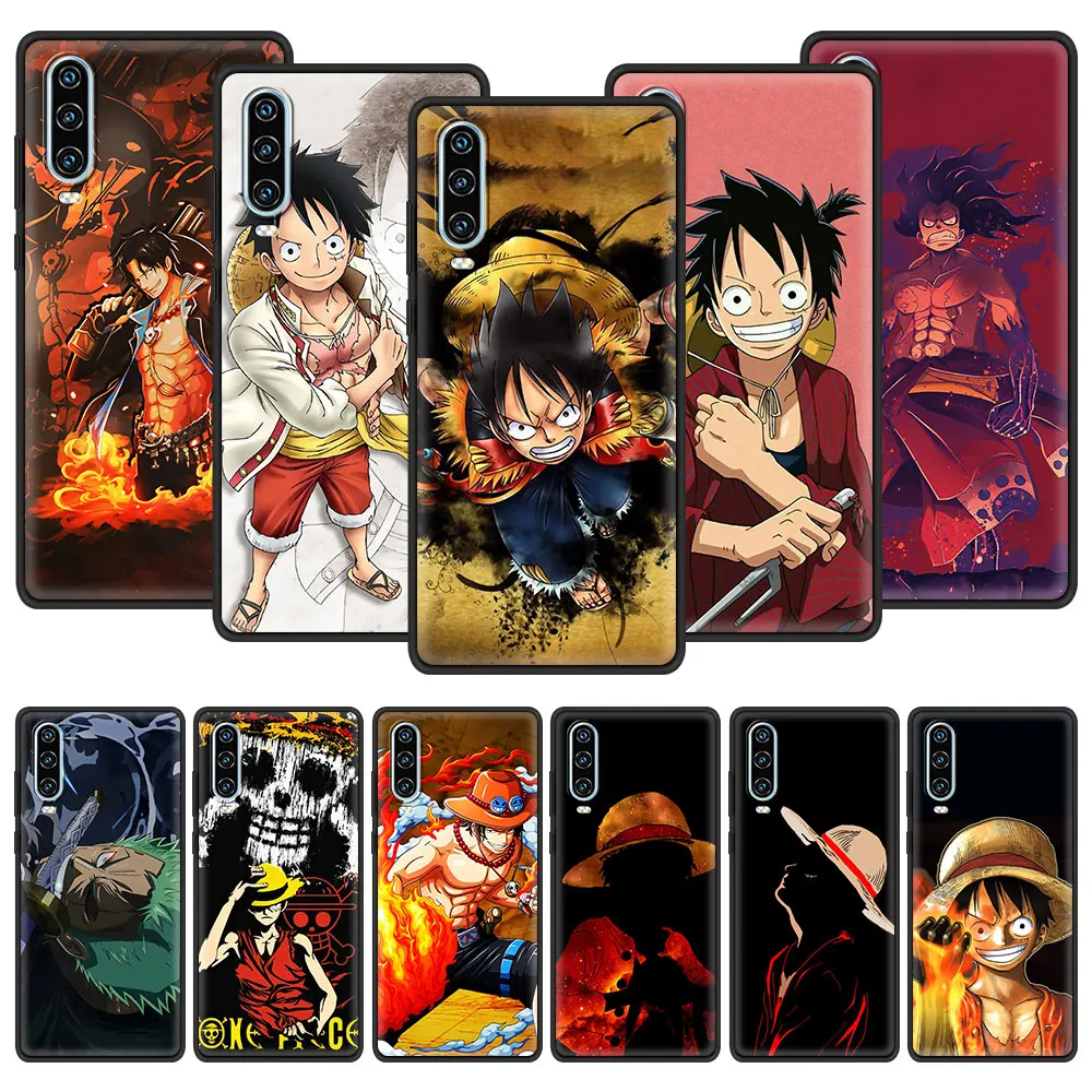 

O-One-P-Piece-D-Luffy-Anime Phone Case For Huawei P30 Pro P40 Lite E P Smart Z Y6 Y7 2019 Soft Silicone Black Cover Couqe Funda