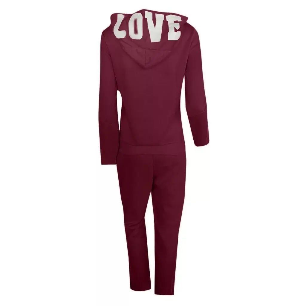 

2020 casual sportswear ladies 2 piece set ladies hooded sweatshirt and pants sportswear suit zipper hoodie clothes suit