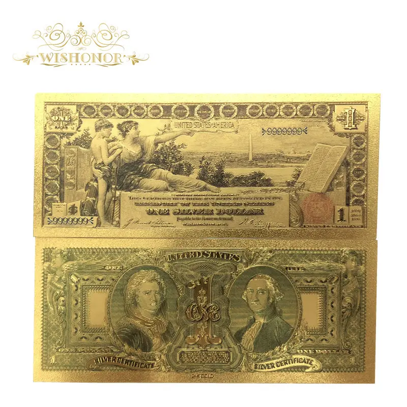 Банкноты 10 шт./лот для новой американской банкноты 1896 года USD 1 доллар в 24k