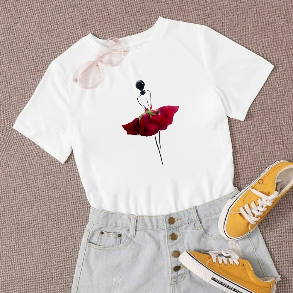

Aesthetic Design Girl Printed Tops Y2k Fashion Women T shirts Korean Trend Ulzzang Clothes Summer Loose Crewneck Tee Plus Size