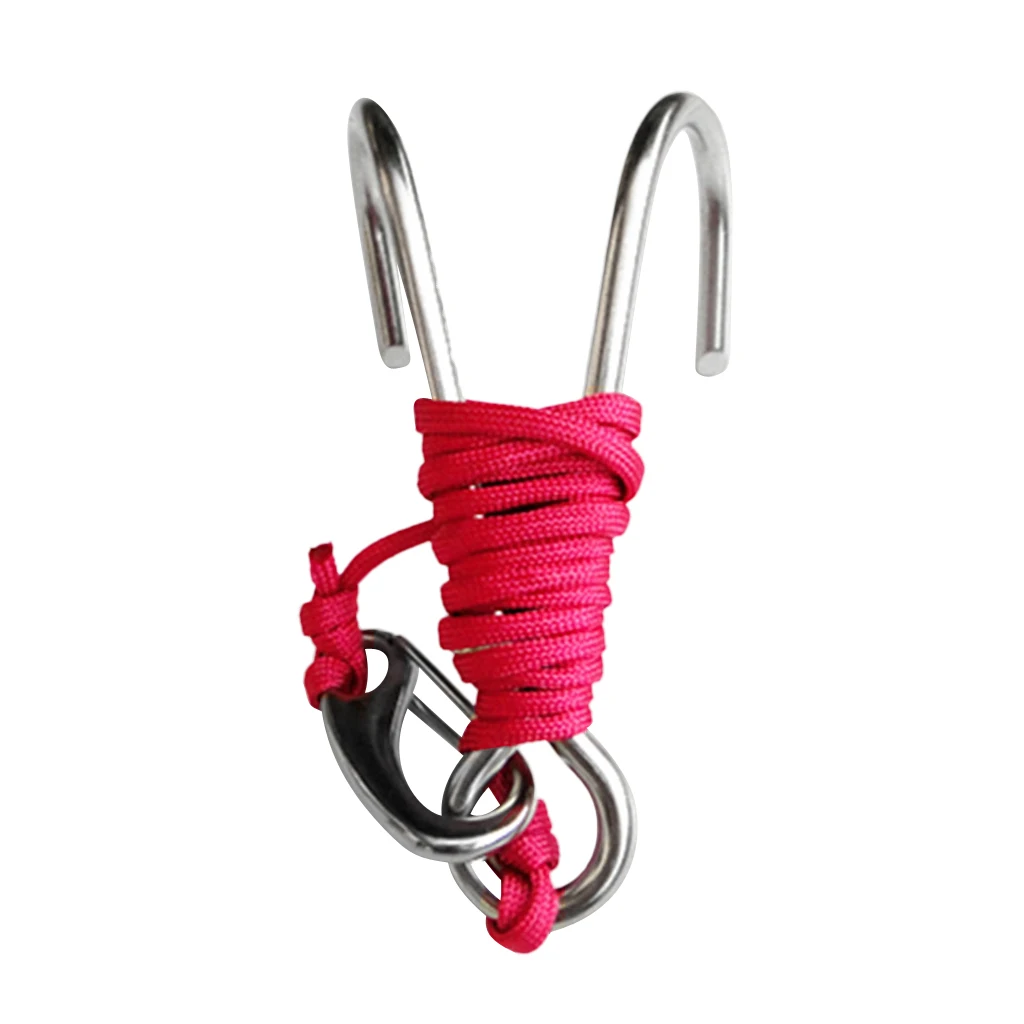 Current Scuba Diving Double Dual 316 Stainless Steel Reef Hook with 47' Line for Underwater Photographers | Спорт и развлечения