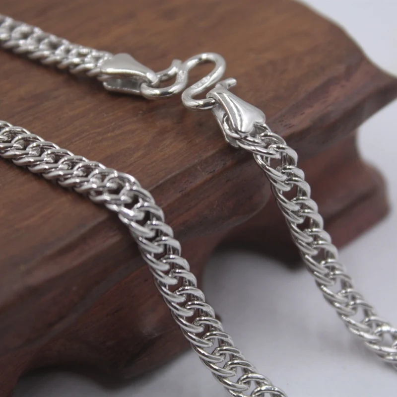 

Sterling S925 Silver Chain Luck 5mmW Curb Link Chain Necklace 20inch 23.76g