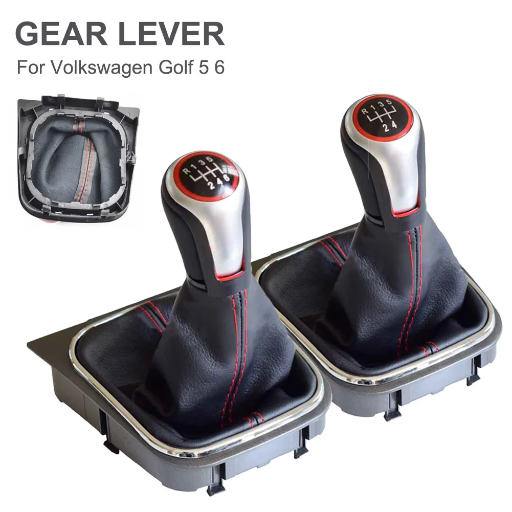 

Car Gear Shift Knob Boot ATVW-020-5/AWTV-020-6 Gear Shifter Gaiter Kit with Dust Boot for VW Golf 5 6 Gear Shift Knob Gaiter