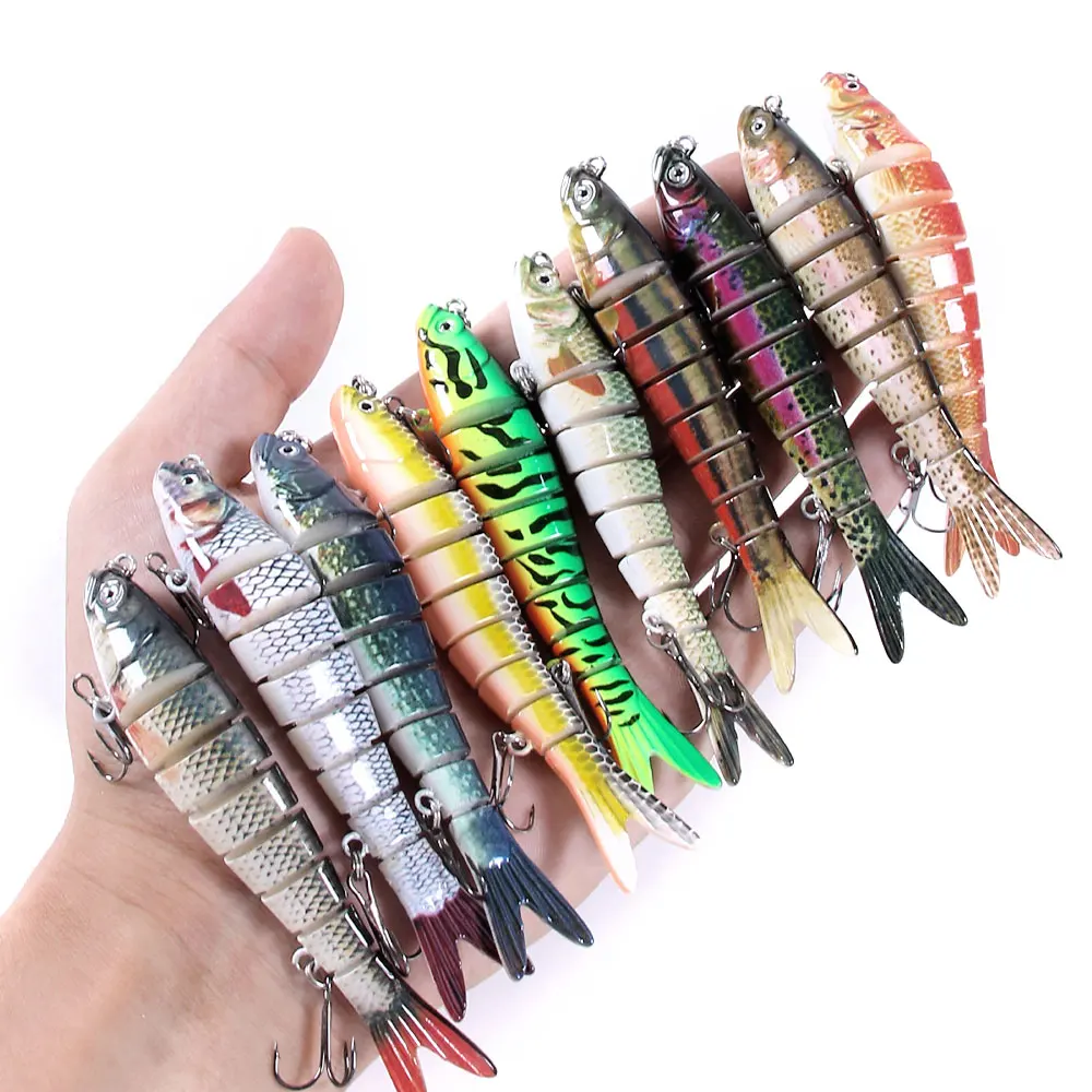 

10cm 11.4g Sinking Wobblers 8 Segments Fishing Lures Multi Jointed Swimbait Hard Bait Fishing Tackle For Bass Isca Crankbait