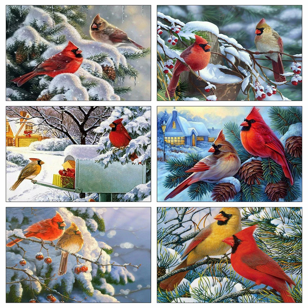 

Brand New 5D Christmas Bird Picture Diamond Painting Cross Stitch Art Full Drill Embroidery Living Room Decoration