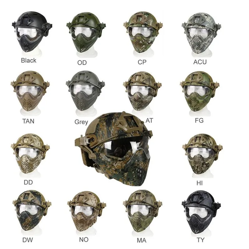 1 шт. новый Военный Тактический защитный шлем для страйкбола защита на все лицо с
