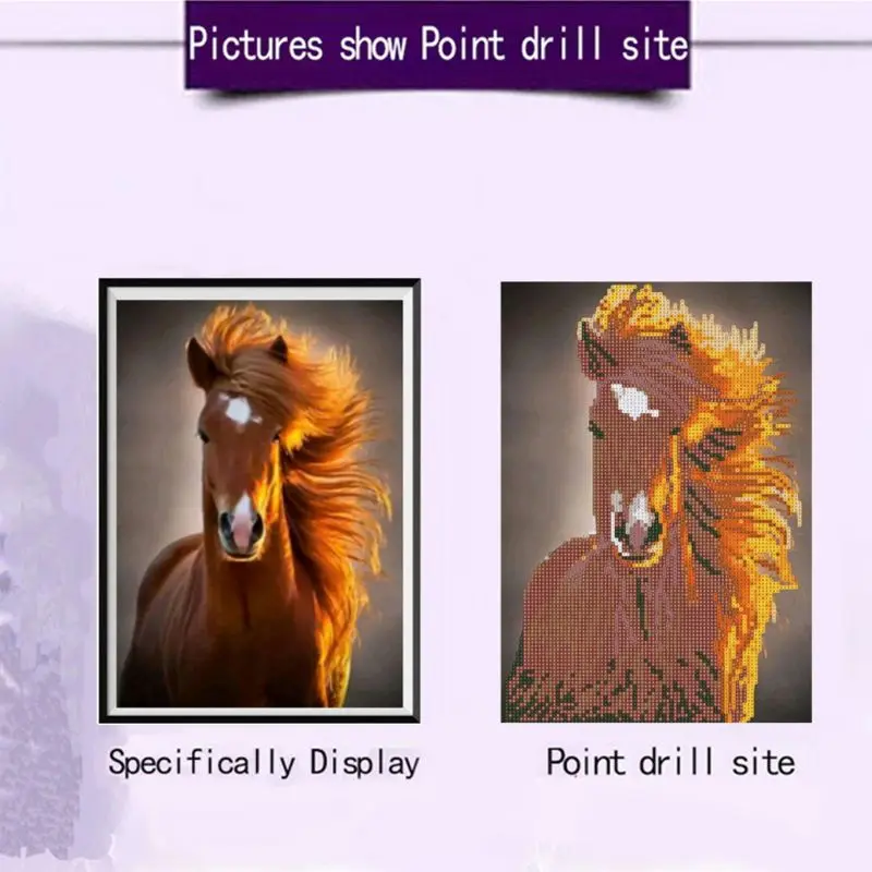 

Brown horse 5D Round Shaped Diamond Painting Rhinestone Crystal Kit D2TD