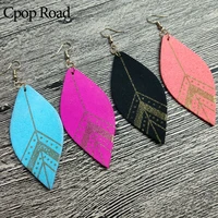 mg new fashion feather dangle earrings for women solid color leaf earrings jewelry accessories gifts ear drop 2019 wholesale