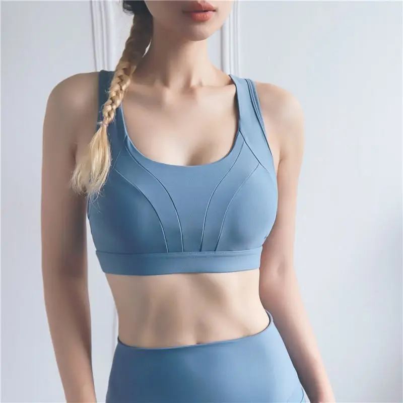 Grey Blue QA426 стиль женские пикантные майки пуш-ап бюстгальтеры повседневные беговые фитнес-белье бюстгальтер для женщин размер s-xl - Цвет: Grey Blue