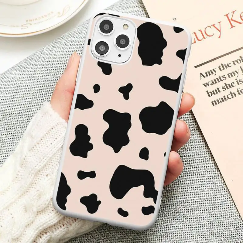 

cool fashion pink cow pattern Phone Case Candy Color for iPhone 6 6S 7 8 11 12 XS X SE 2020 XR mini pro Plus MAX funda