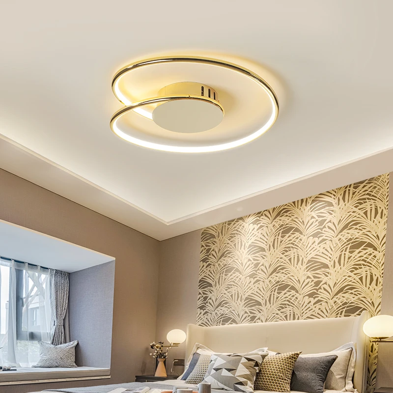 Современная светодиодная люстра потолочная лампа с хромированной/золотистой