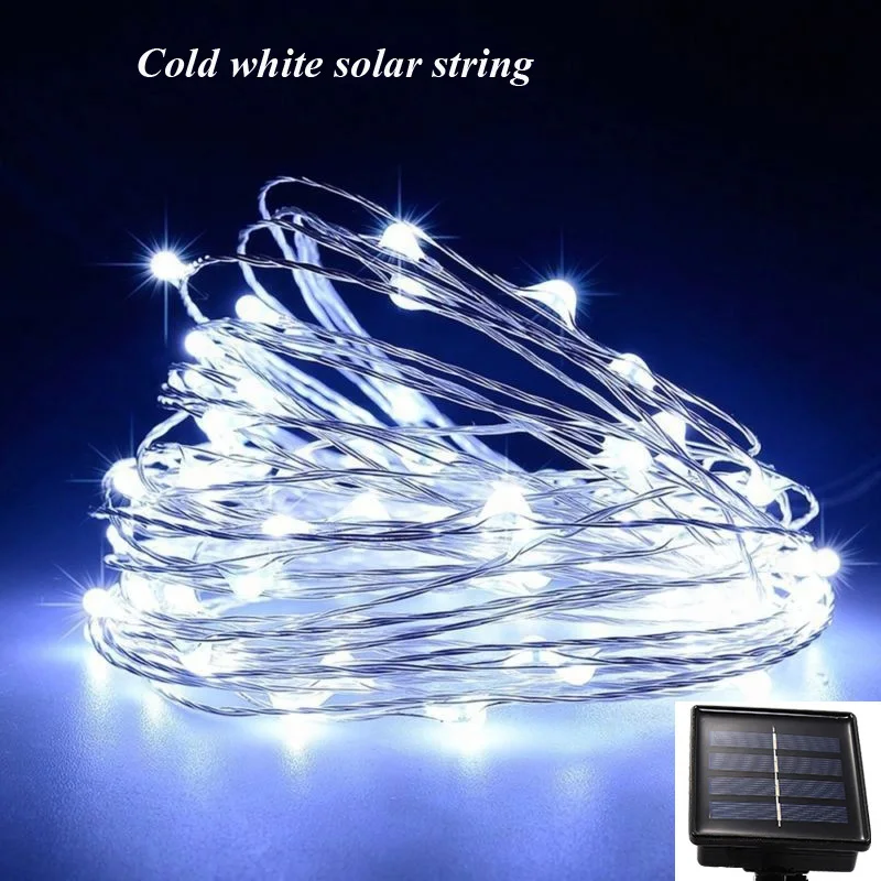 Cold White 11 м/21 м/31 м/41 м светодиодный уличный солнечный светильник светодиодный s струнные огни сказочная Праздничная Рождественская вечеринка гирлянда Солнечный сад водонепроницаемый свет - Испускаемый цвет: Cold White
