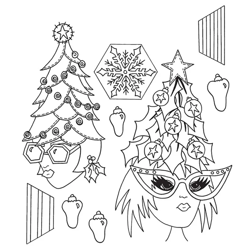 

Funny Adorable Girl In Christmas Transparent Clear Stamp Diy Silicone Seals Scrapbooking / Card Making Photo Album Decoration