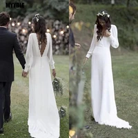 myyble wedding dresses lace applique illusion beach wedding dress sleeveless bridal gowns vestidos de novia pluse size sukienki