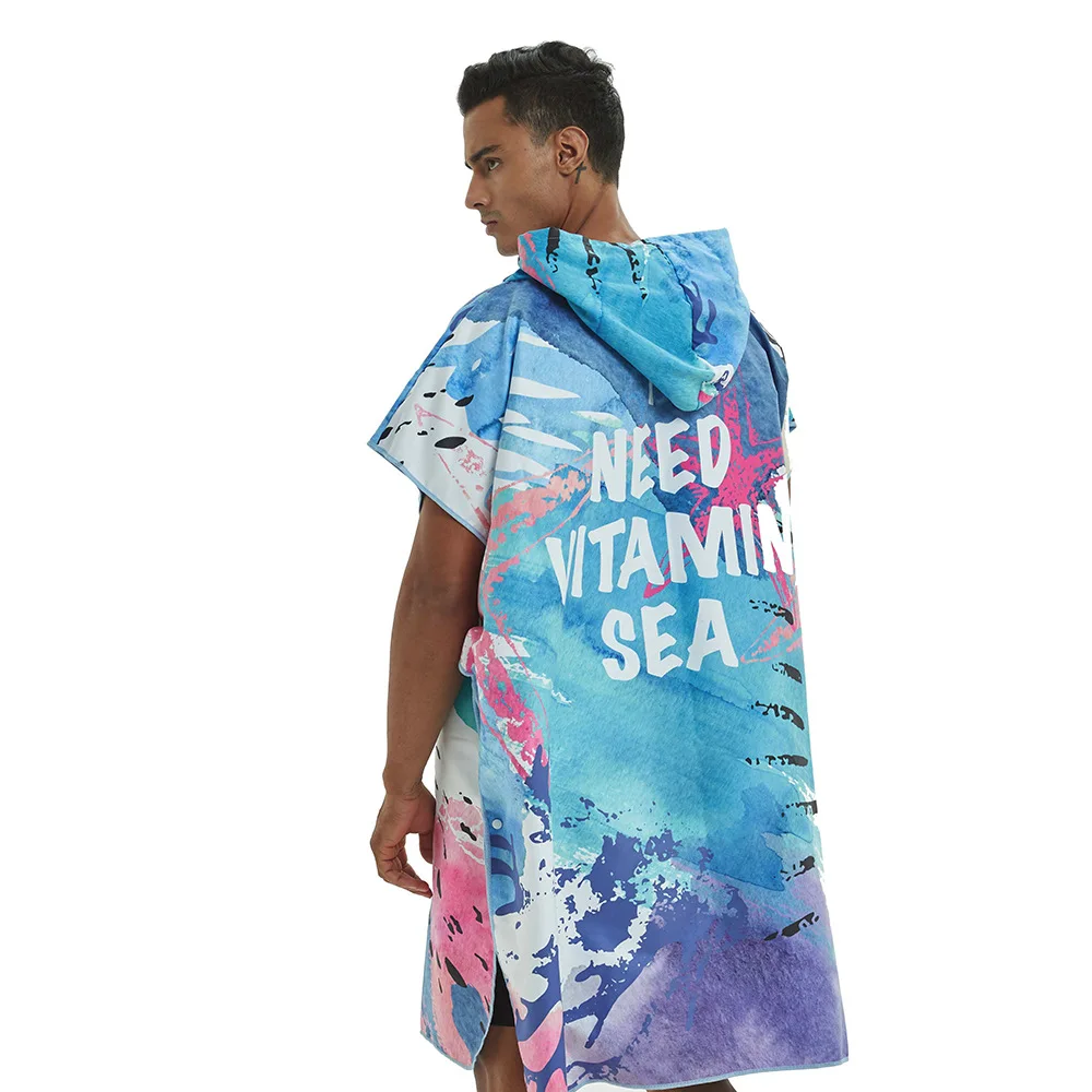 Quick-Dry Microfiber Beach Towel Outdoor Sports Hooded towels Diving/Surf/Swim Cloak Poncho Changing Robe Towels |