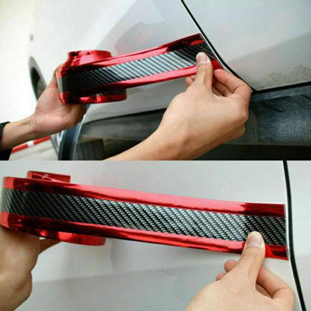 

Trucks Bumper Strip Trunk Door Sill Accessories Body Car Carbon Fiber Protectors Rubber
