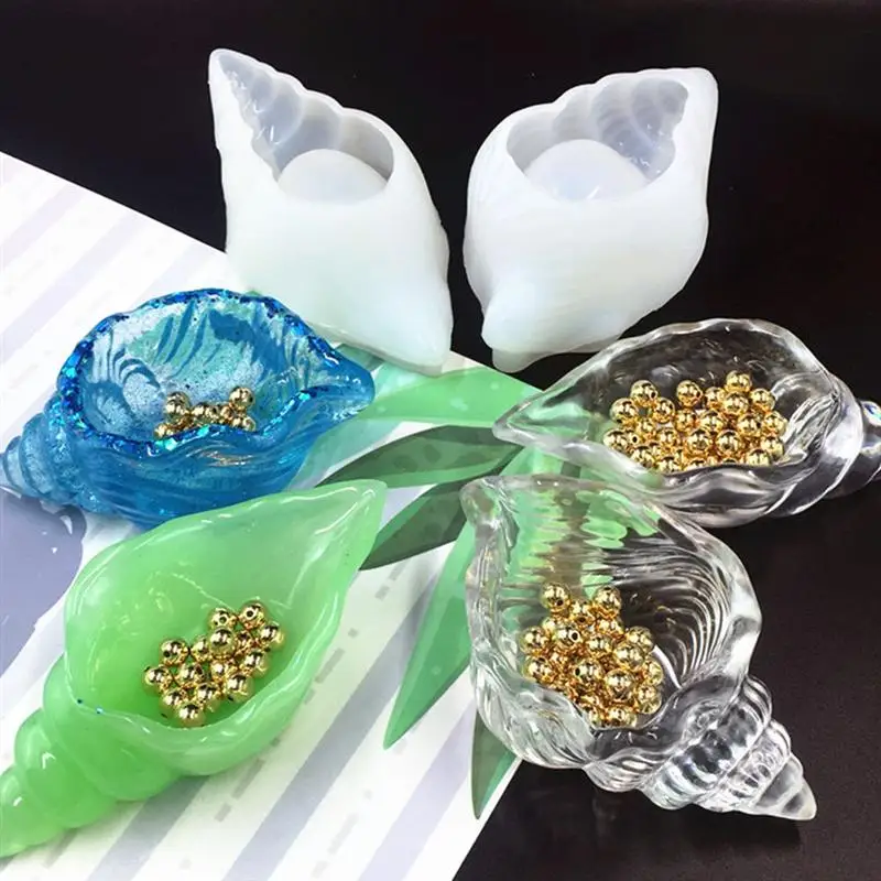

DIY Crystal Epoxy Mold Conch Storage Box Container Casting Mould (White)