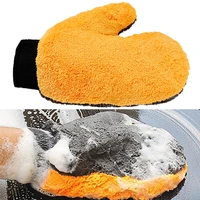 1pcs soft fleece microfiber glove for car body washing plush gloves chenille drying cloth water absorption glass cleaning duster