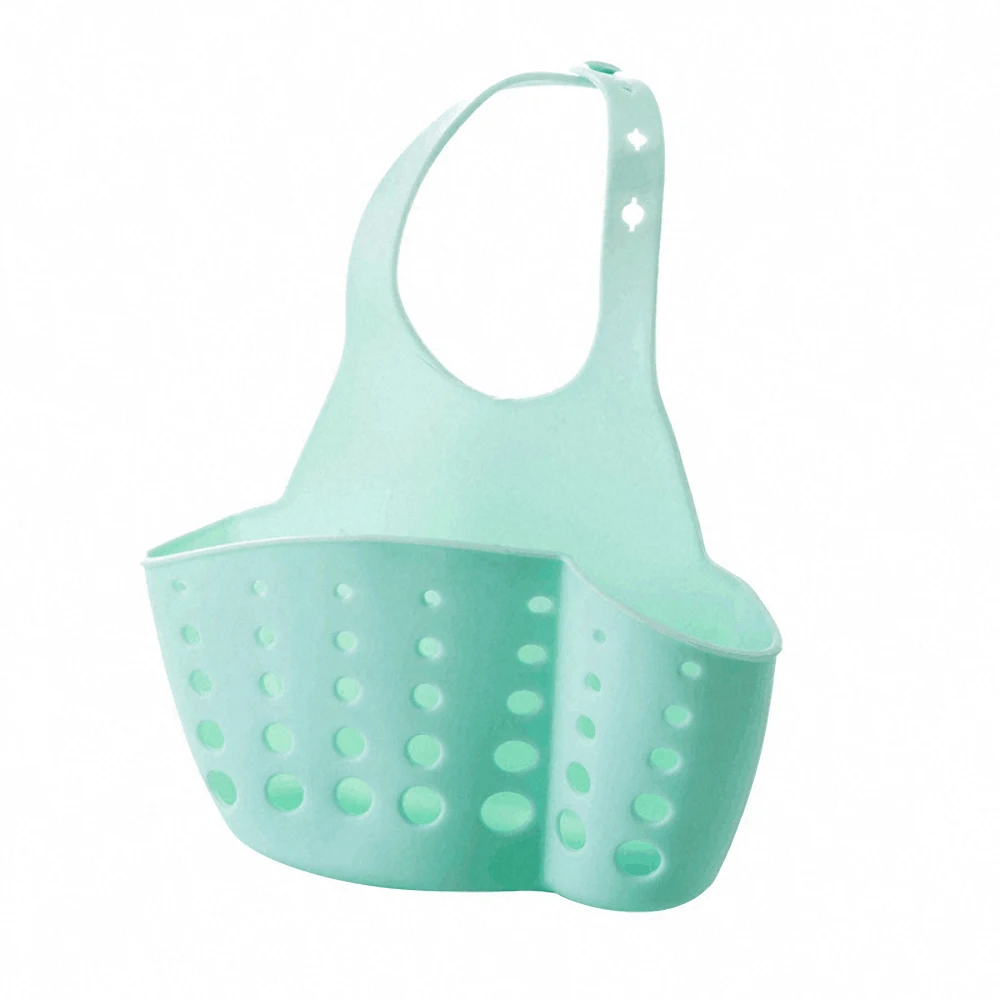 

Kitchen Sink Storage Basket Sponge Holder Sundries Hanging Bag Adjustable Snap Button Drain Rack Basket Bathroom Organizer