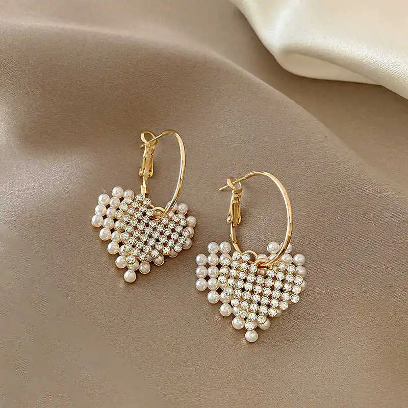 

Silver Needle Pearl Love 2021 Trendy Promotion Earrings for Women European Wedding