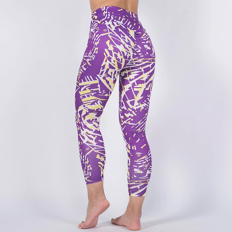 Purple Sports Leggings Women Sexy Gothic Graffiti Yoga Push Up Mujer Fitness Polyester Running Workout Pants | Спорт и развлечения