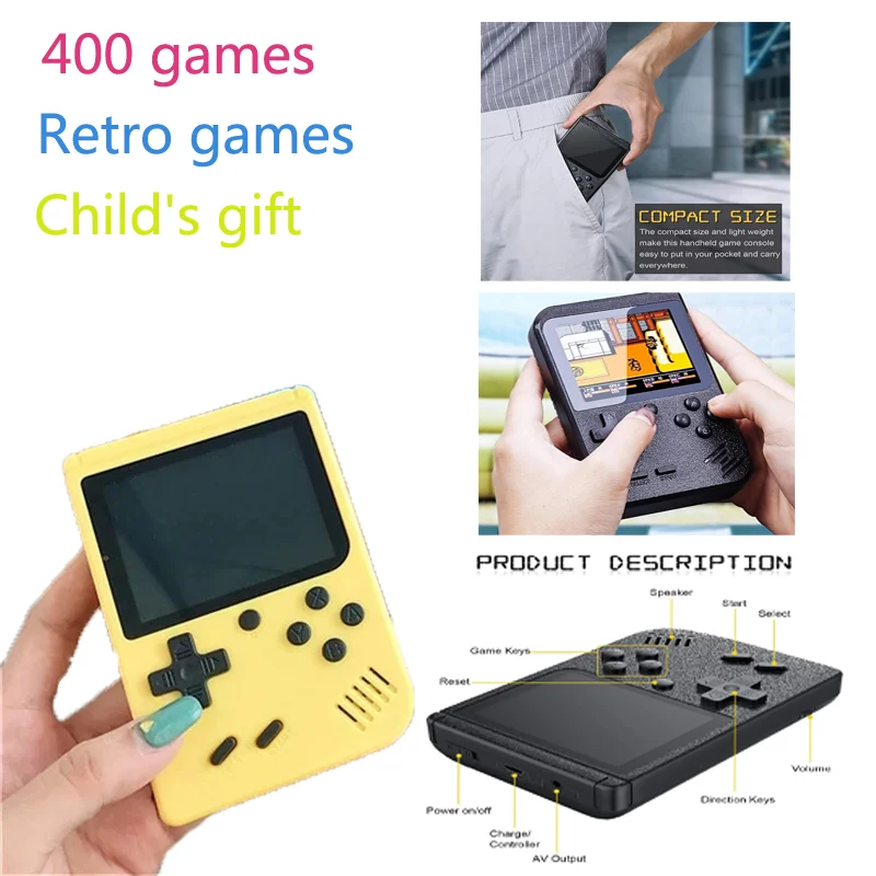 

Original 2021 Retro Portable Mini Handheld Video Game Console 8-Bit 3.0 Inch Color LCD Kids Color Game Player Built-in 400 games