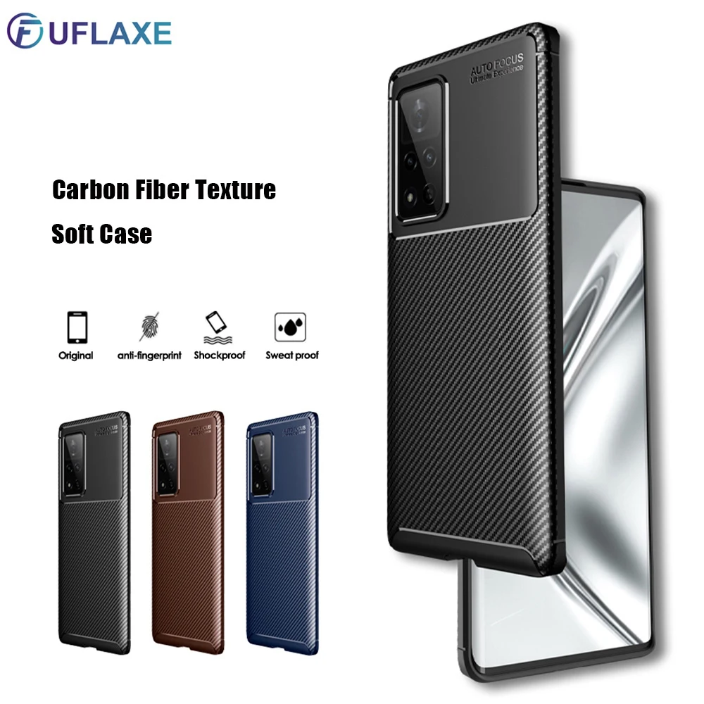 

UFlaxe Soft Silicone Case for Honor 20 30 Pro Lite 20i X20 SE Carbon Fiber Texture Ultra-thin Shockproof Cover Honor View40