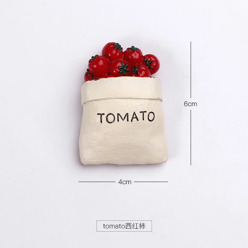 tomato Магнитный пищевой магнитик на холодильник креативный магнитик на холодильник магнитная паста скандинавские ins мультфильм Милая Магнитная паста доска для сообщений - Цвет: tomato