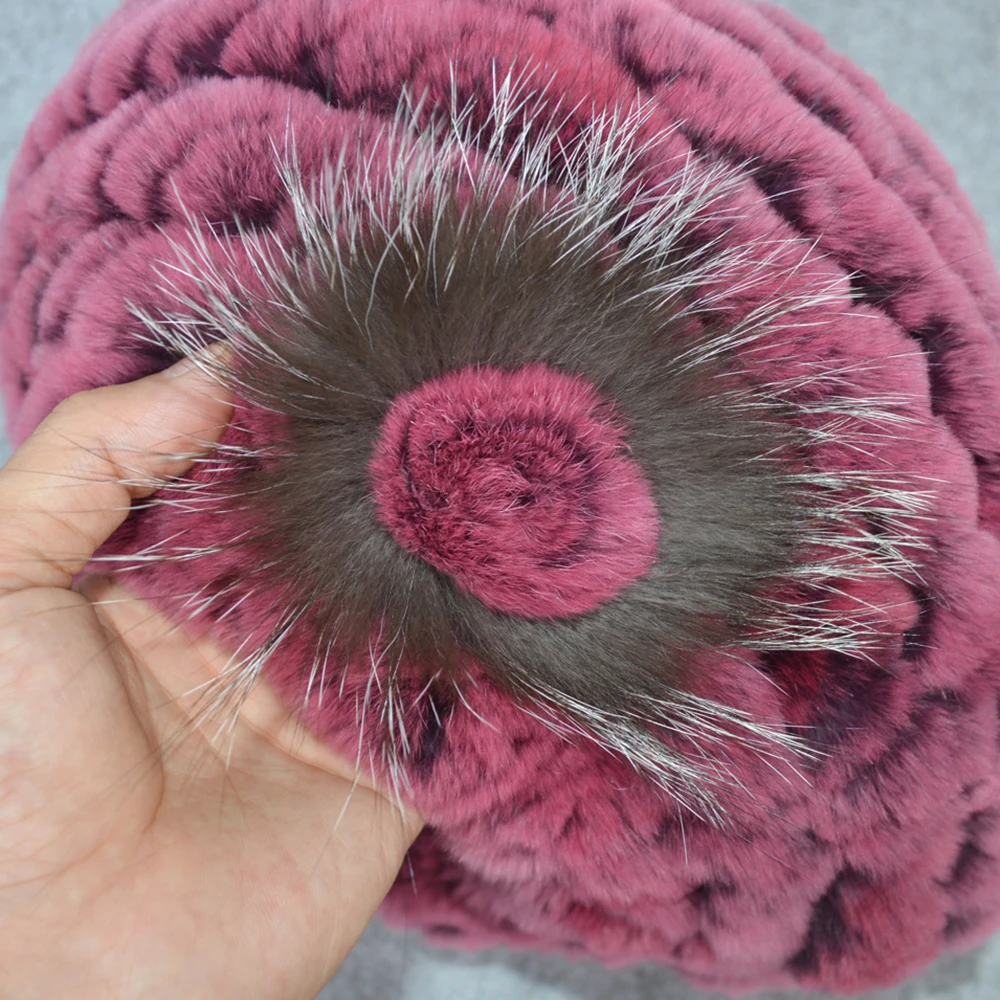 Женская меховая шапка для зимы из натурального кролика Рекс лисы 2019 новые модные