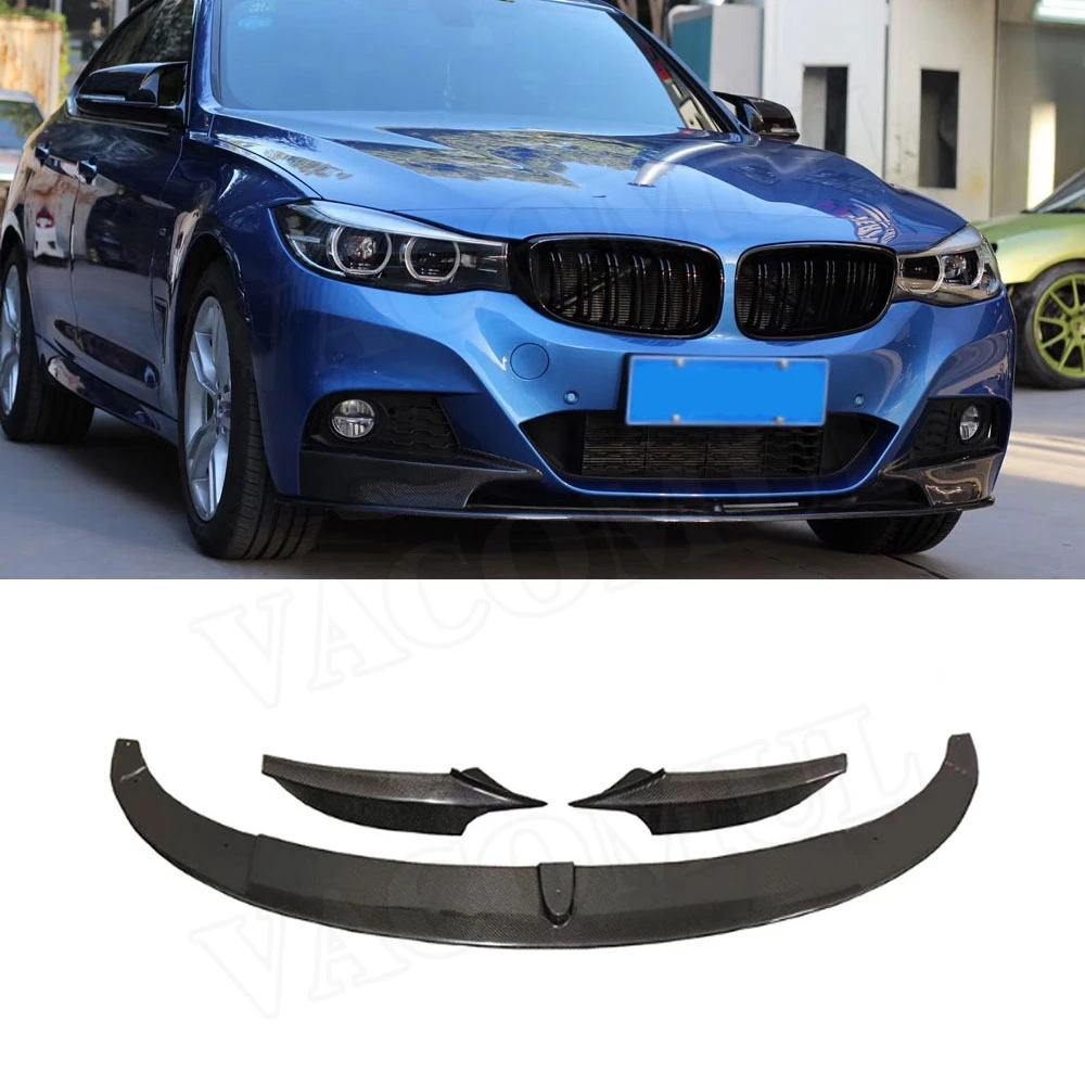 

Carbon Fiber Front Bumper Lip Spoiler Splitters Apron for BMW 3 Series F34 GT M Sport 2014 2015 2016 2017 2018 FRP Bumper Guard