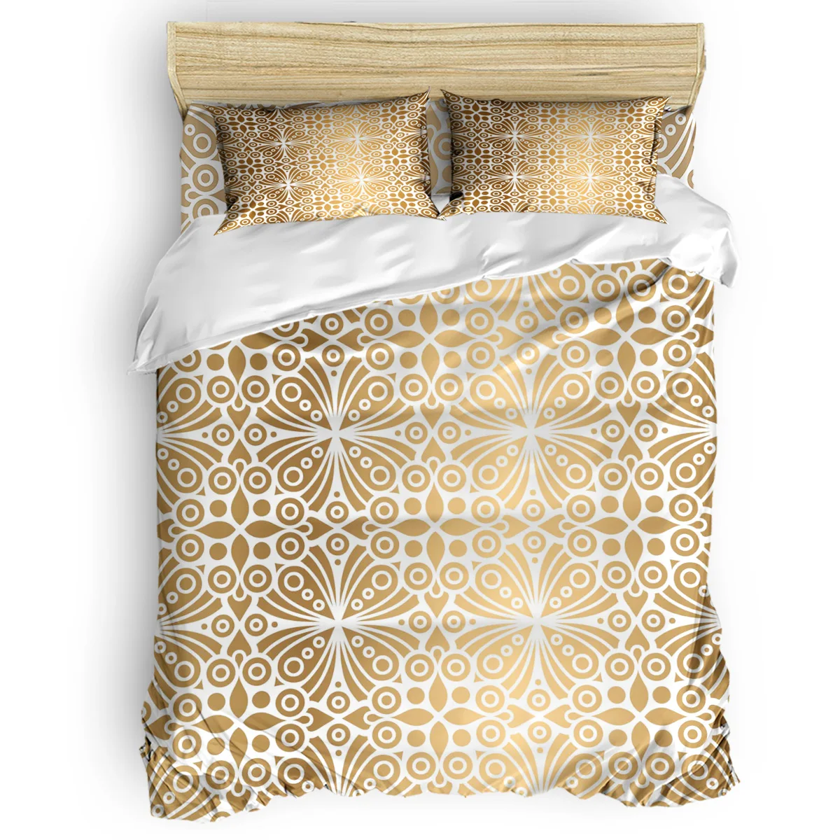 MISSHOUSE Золотой марокканский узор дамасский пододеяльник набор постельного белья