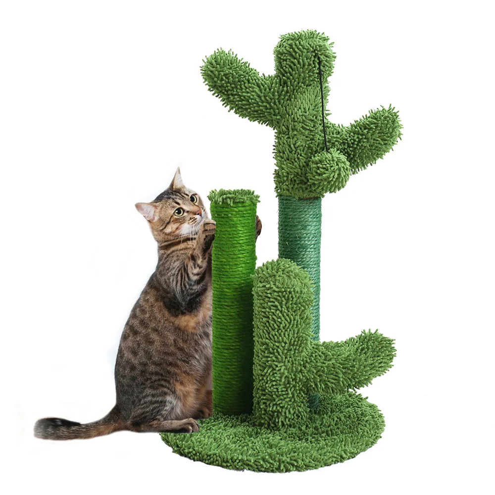 

Cactus Cat Scratching Post Tree Interactive Toys With Ball Cats Kitten Climbing Tree Frame Sisal Scratcher Protecting Furniture