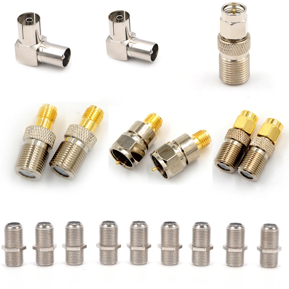 

One or 10 Pcs F Type Female Jack To SMA Male Plug Straight RF Coaxial Adapter F Connector To SMA Convertor