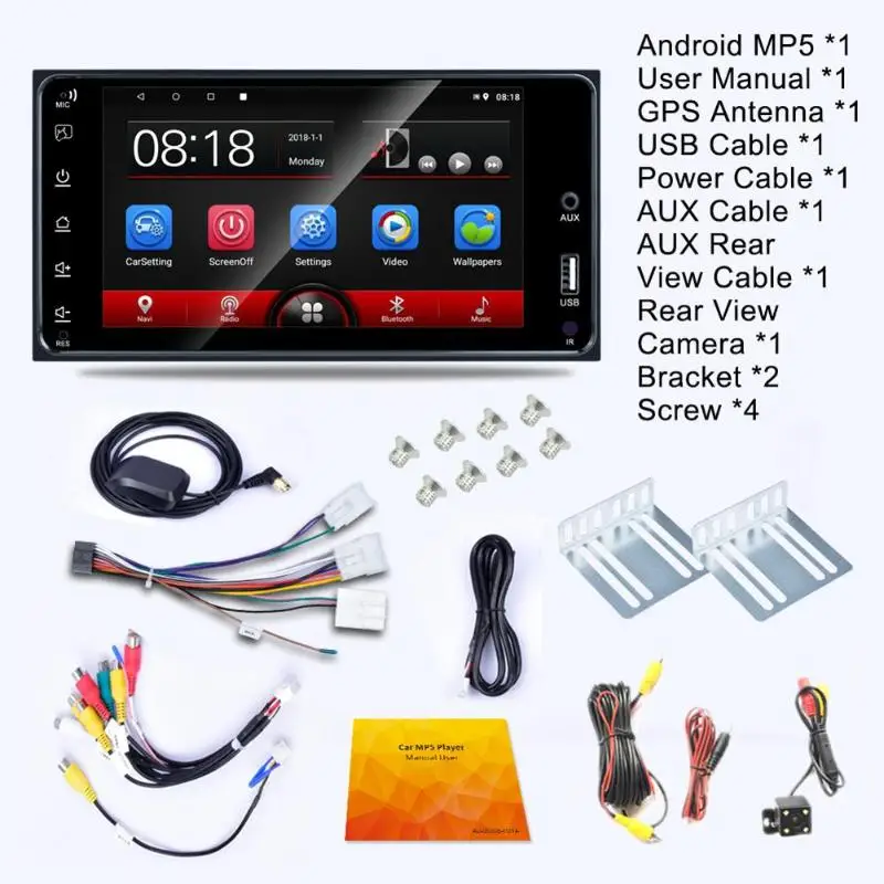 RK-A6153C 7 в Android 8,1 1G+ 16G Автомобильный в тире стерео gps навигация Bluetooth 4,0 AM FM Радио мультимедийный плеер для Honda