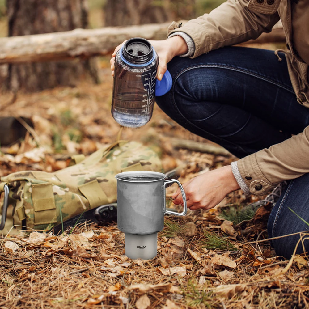 

Lixada Camping Mini Alcohol Stove Lightweight Titanium Liquid Spirit Alcohol Stove Furnace for Outdoor Camping Equipment