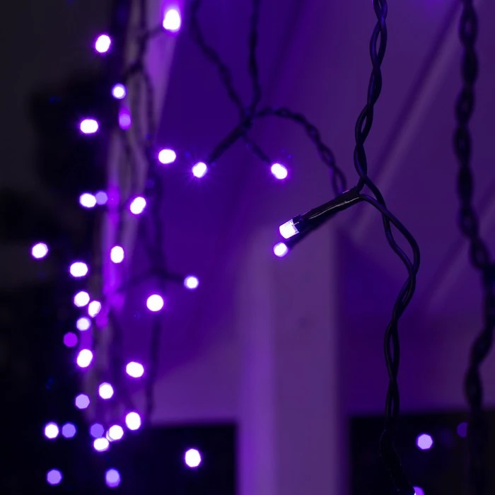 Гирлянда "Бахрома" уличная УМС 3 х 0.6 м 3W LED-160-220V нить тёмная свечение