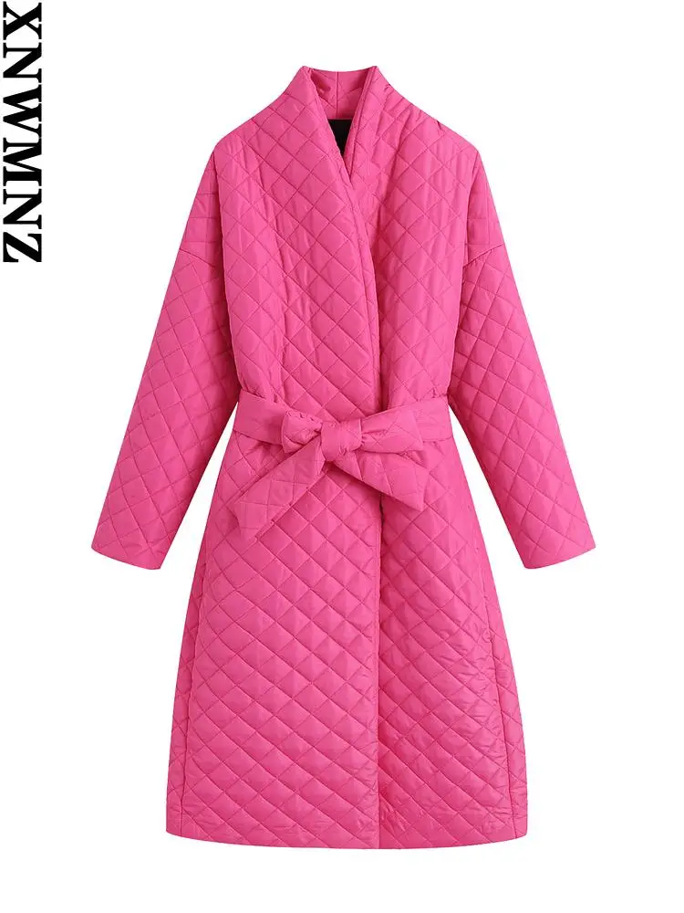 XNWMNZ plus size Women fashion with belt warm loose coat vintage long sleeve female outerwear chic overcoat winter clothes women