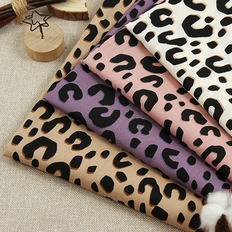 1 Yard Underwear Cotton Fabric Viscose for Sewing Dress T-shirt Africa Leopard Print |
