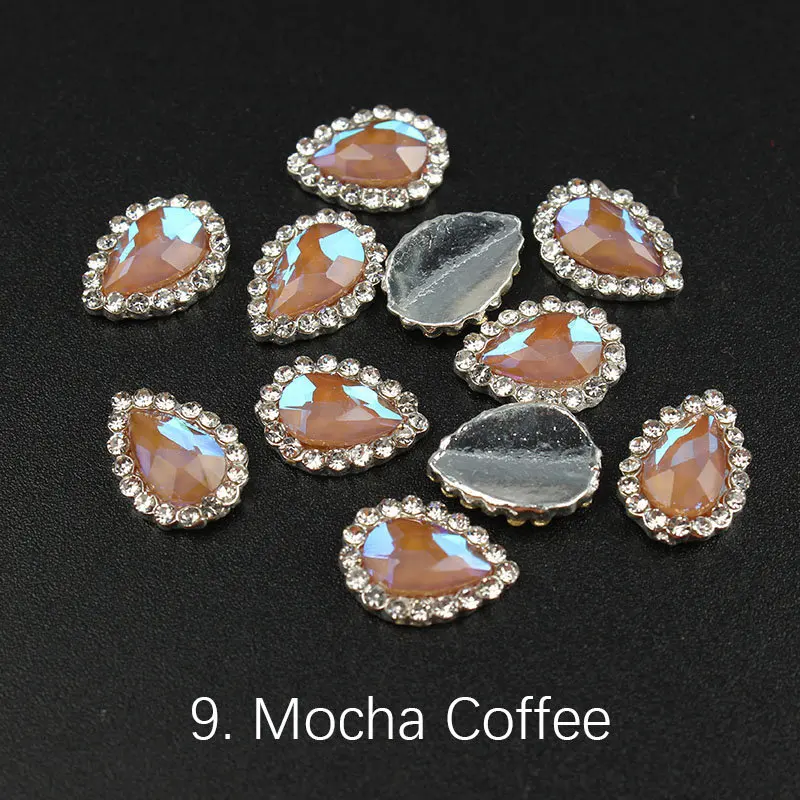 10/30 шт/упаковка Горячая mocha ромбовидный Кристалл Rhinstone для ногтей металлические украшения 3d дизайн ногтей амулеты «сделай сам»