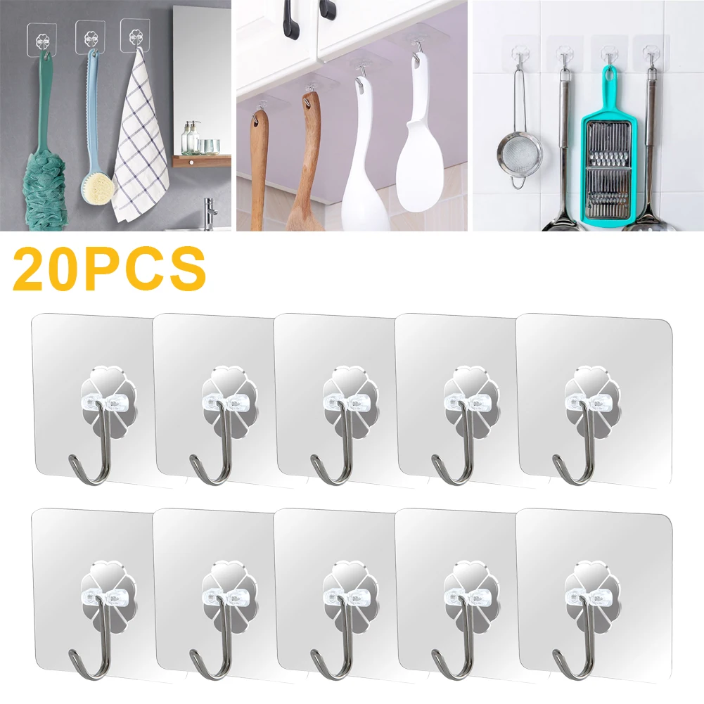 

Seamless Adhesive Hooks 180Â° Rotating Heavy Duty Wall Hooks Kitchen Wall Hooks Nail Free Sticky Hangers tools