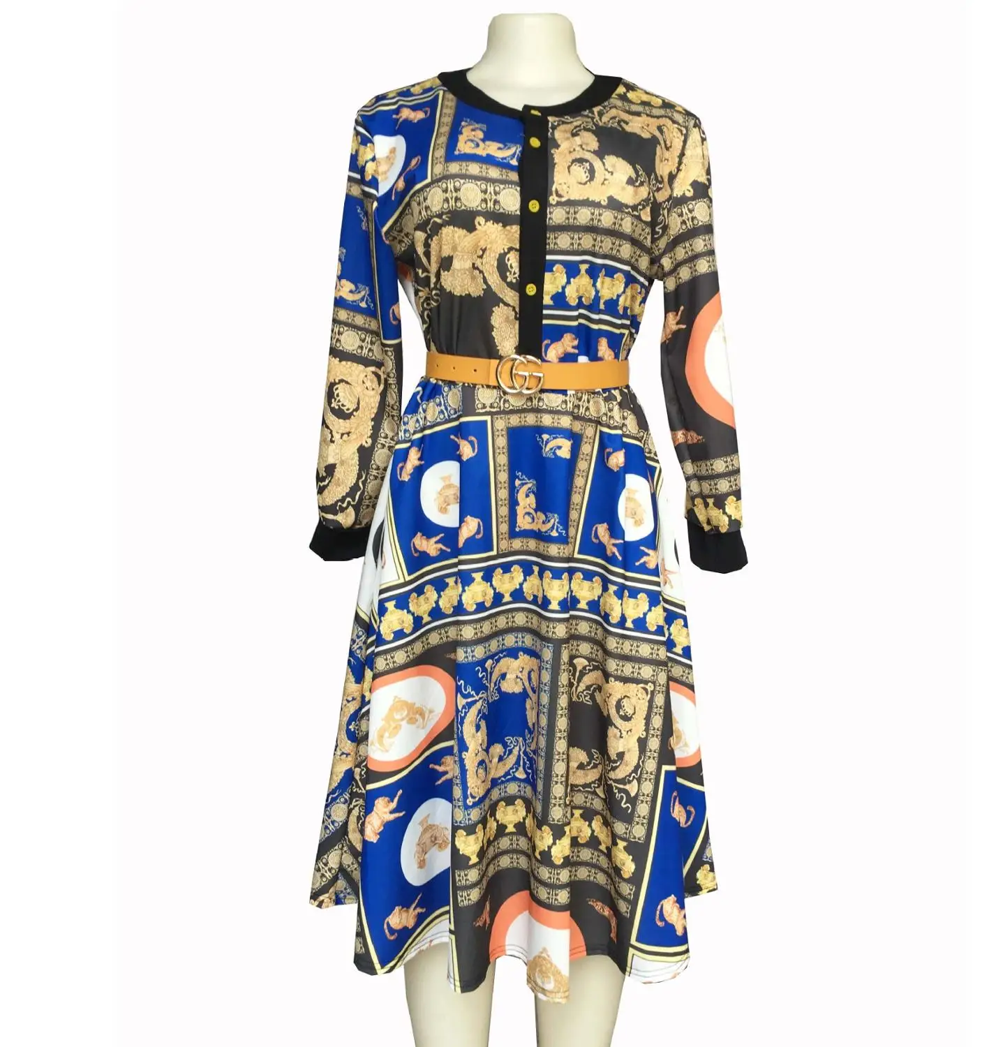 

Elegant African Design Print Dashiki Dress Belt Vintage Ladies Bazin Maxi Robe Gowns Broder Riche Sexy Evening Party