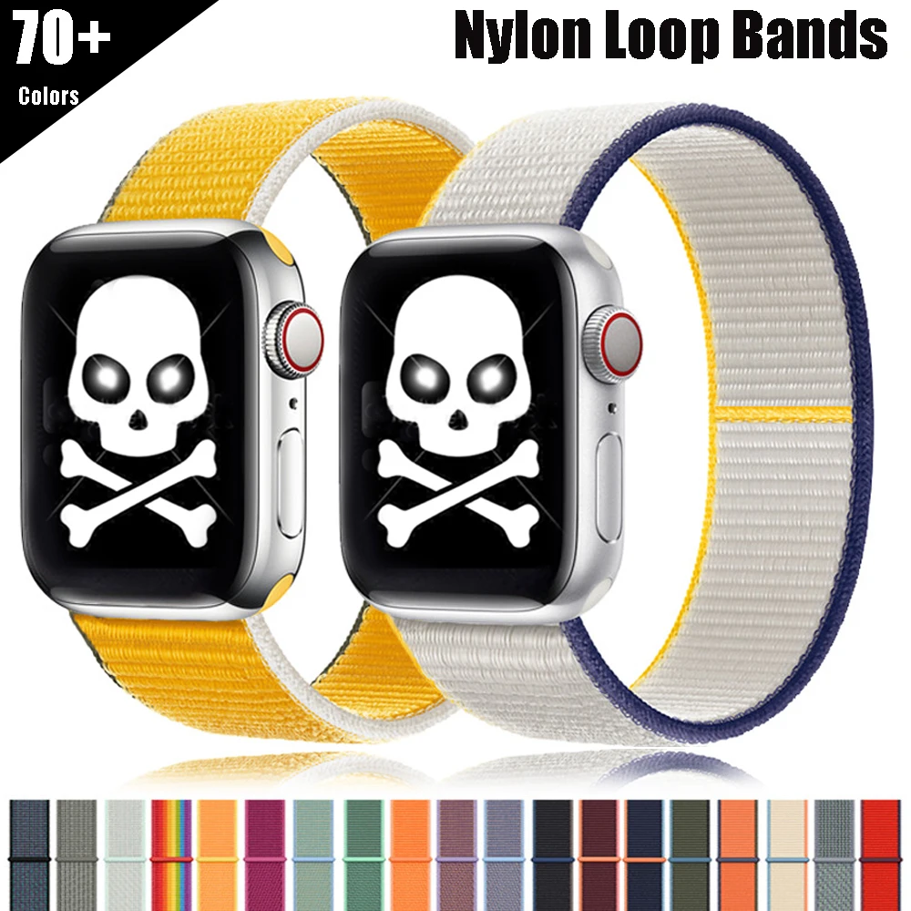 

Strap For Apple Watch band 44mm 40mm 42mm 38mm Smartwatch Watchband Belt correa belt Nylon Loop Bracelet iWatch band 3 4 5 SE 6