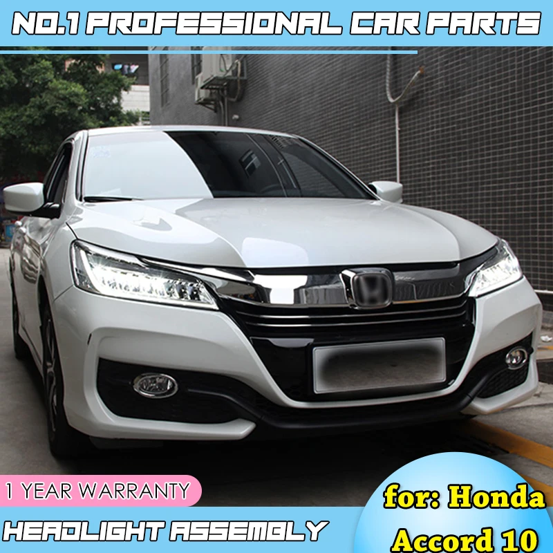 car accessories for Honda Accord 10th Headlights 2016 2017 LED High Beam Low With Yellow Turning Signal Bar | Автомобили и