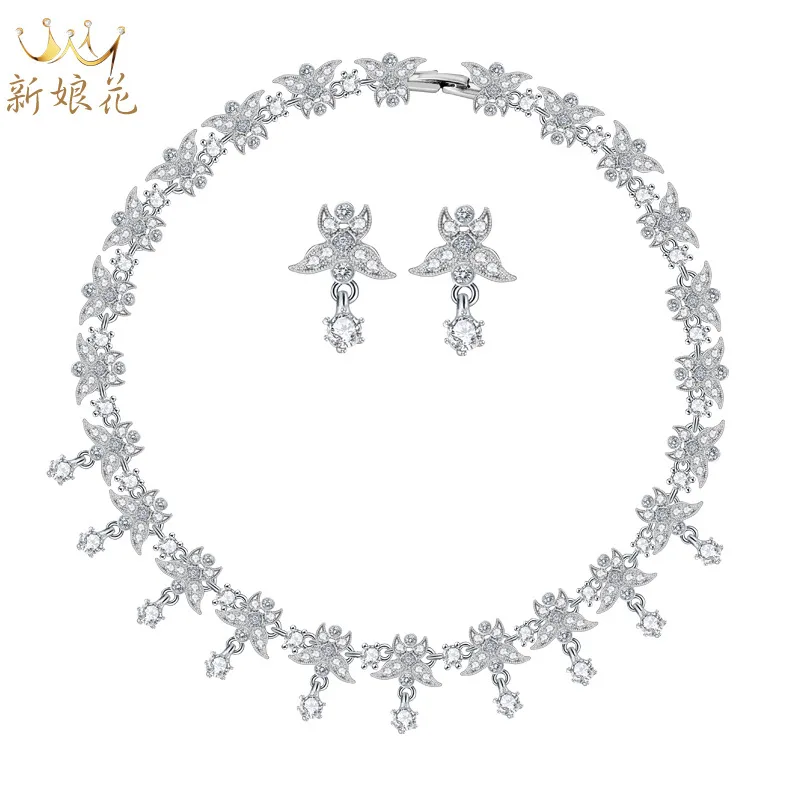 

Fashion Bridal Flower Jane Eyre Classic Simple Jewelry Sets Necklace Temperament Jewelry Wedding Dress Hair Accessories